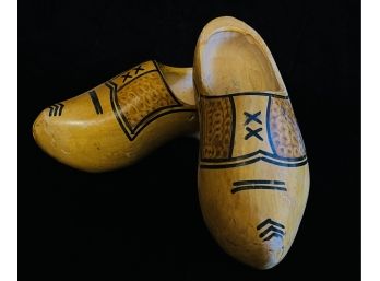 Vintage Hand Carved Dutch Wooden Shoes