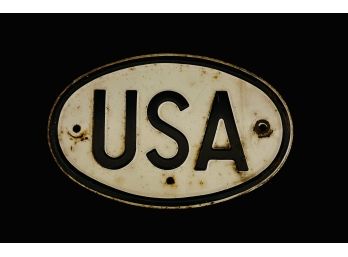 Old Heavy Enameled Tin USA Sign