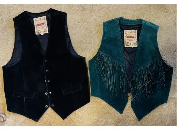2 Frontier Collection Leather Suede Vest Men's & Women's Size Medium