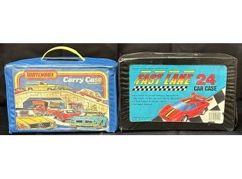 Match Box And Fast Lane Car Carrying Cases (cars Included)