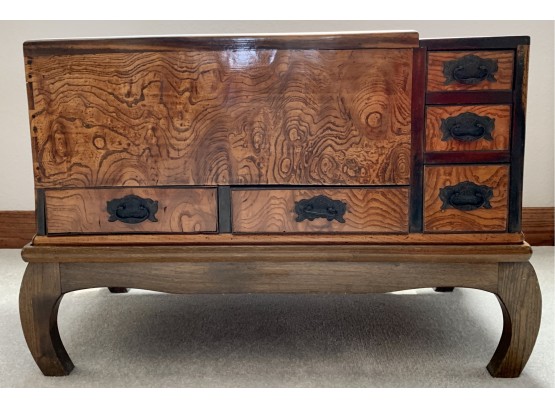 Unique  Antique Hibachi Table With Storage Drawers