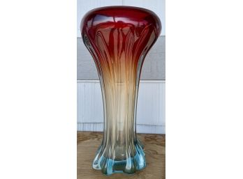 Antique Heavy Watermelon Glass Vase