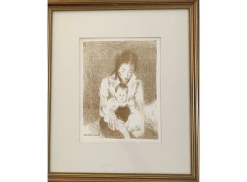 'mother And Child' By The Soyer Family Lithograph In Frame