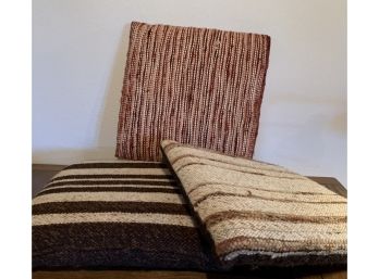 Three Large Wool Floor Pillows