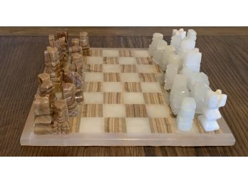 Beautiful Brown And White Marble Stone Chess Set