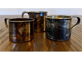 Three Small Plate Silver Cups