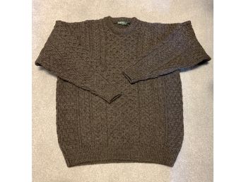 Orvi Made In Ireland Brown 100% Wool Sweater Size M