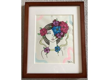 Colorful Signed Floral Print
