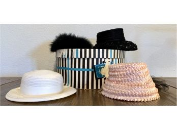 Vintage Hats In Vintage Decorative Hat Box