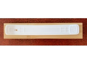 Fushan Kodo Porcelain Incense Holder And Bamboo Stand