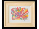 Colorful 2010 Paper Trail Professionally Framed Signed Print By Sandra Kaplan
