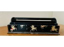 Paper Mache Laquered Polo Players Trinket Box