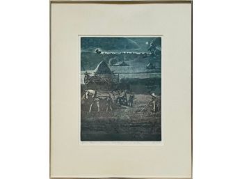 1973 Artist's Proof By Irena Mitkus 'Peisazas' Photo Etching Signed And Framed