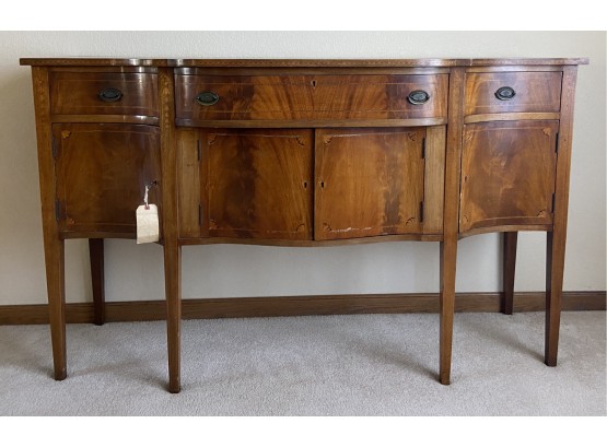 Beautiful Antique Solid Maple Sideboard W Intricate Inlay