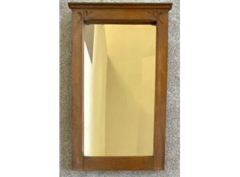 Large Antique Mirror W Solid Wood And Carved Leaf Design