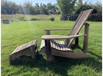 Wooden Adirondack Chair W/ Footstool