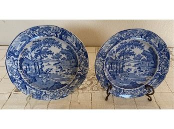 2 Unmarked China Plates