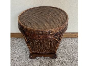Lidded Decorative Wicker Storage Basket