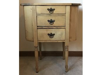 3-drawer Wooden Side Table With Folding Top