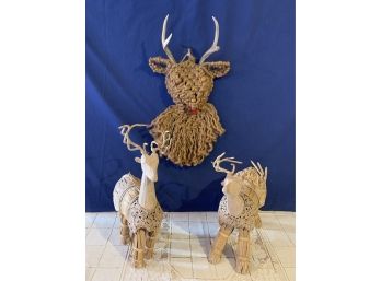 Lot Of 3 Deer Decor