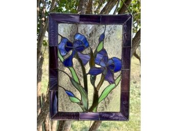 Small Floral Stained Glass Wall Art On Chain