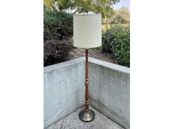 Vintage Solid Wood Standing Lamps W/Metal Base