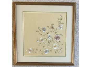 Embroidered Flowers In Frame