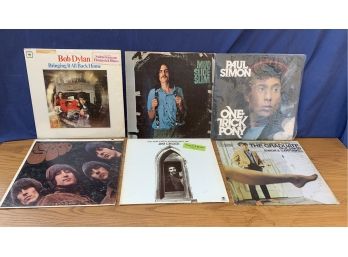 Collection Of 6 Vinyl Albums Including Bob Dylan, James Taylor, Paul Simon & More