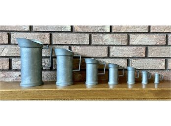 Lot Of 7 Art Deco Pewter Steins