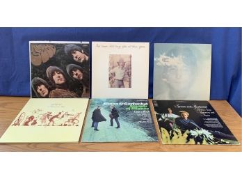 Collection Of 6 Vinyl Albums Including Beatles, Paul Simon, John Lennon, & More