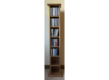 Solid Wood CD Storage Shelving Unit With CDs