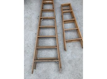Lot Of 2 Wooden Ladders