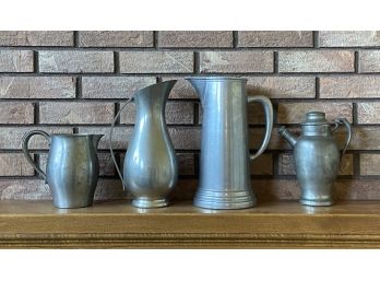 Lot Of 4 Pewter Pitcher/jugs