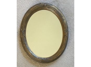Vintage Oval Mirror With Golden Accent Frame