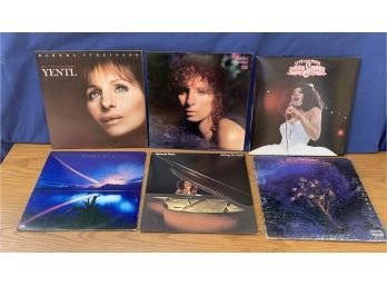 Collection Of 6 Vinyl Albums Including Barba Streisand, Donna Summer, Moody Blues & More