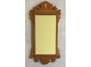 Vintage Sold Wood Mirror With Intricate Molding