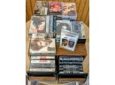 Large Lot Of Cassette Tapes With Two Cassette Storage Cases