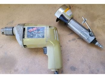 Black & Decker Drill & A Central Pneumatic Cut Off Tool
