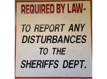 Required By Law Sign