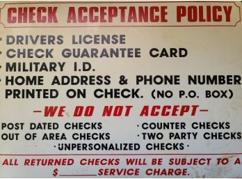 Check Acceptance Policy