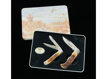 Pair Of Remington Cutlery Limited Edition Knives In Collector Tin