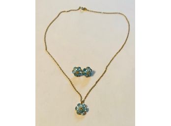 Forget-Me-Not Gold Tone Costume Jewelry Set
