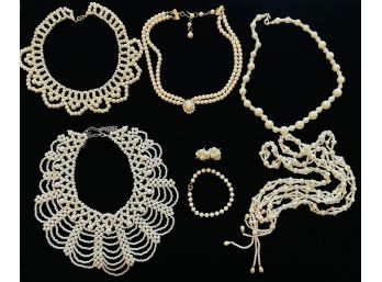 Grouping Of Faux Pearl Jewelry