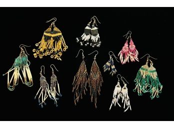 Grouping Of Native American Beaded Earrings