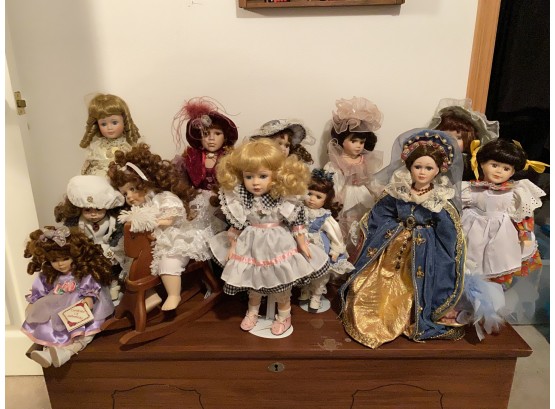 Lot Of 12 Porcelain Dolls