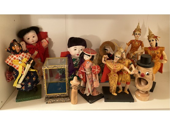 Lot Of 10 Japanese And Balinese Dolls
