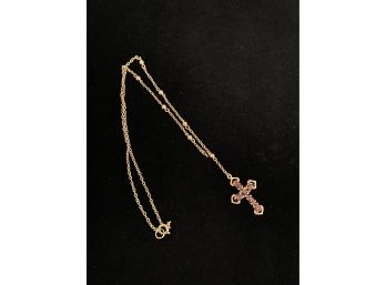 Gorgeous Garnet Cross Necklace