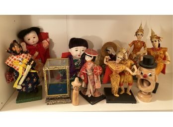 Lot Of 10 Japanese And Balinese Dolls