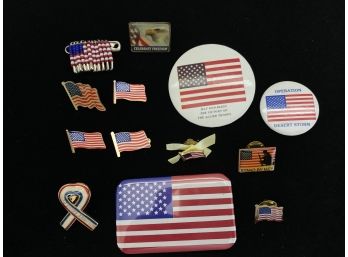 American Flag Pin Collection