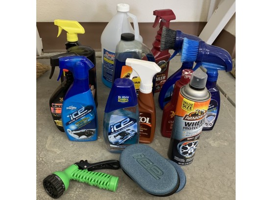 Large Lot Of Misc. Car Cleaning Products And Supplies